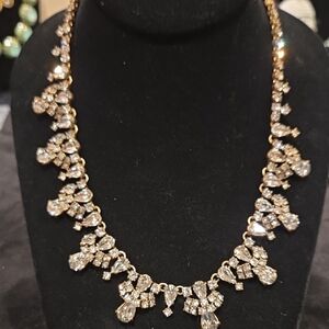 J. Crew Gold Necklace with Crystal Details